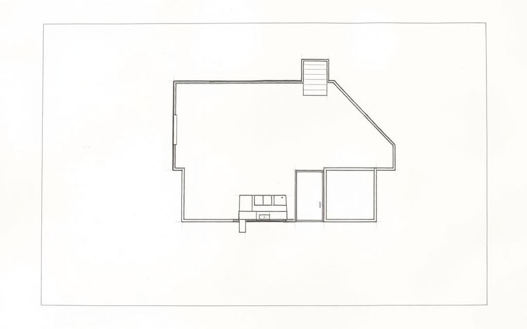 Architectural floor plan drawing of a house layout